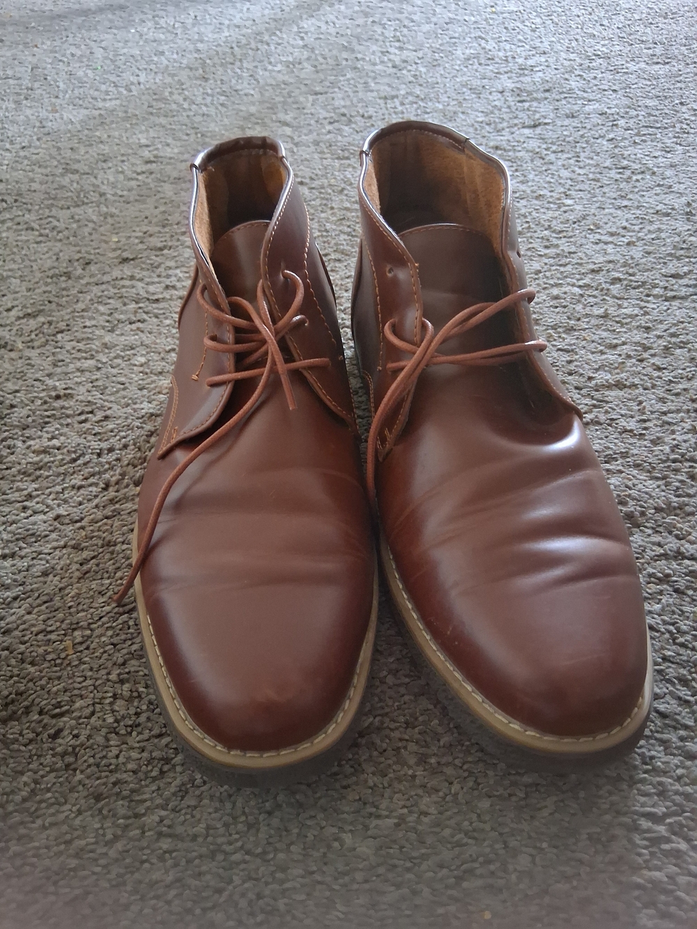 Talbots Brown Leather Chukka Boots - Lace-Up Men's